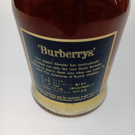   蒸留酒類 ウィスキー 750ml Burberrys 43度 未開栓