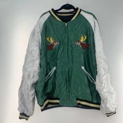 ●● テーラー東洋 スカジャン XXXL メンズ TT15403HY  ブラック虎/グリーン鹿 Cランク