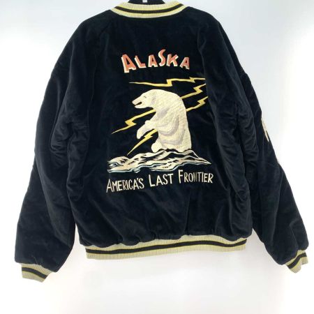  テーラー東洋 メンズ スカジャン  XXXL グリーン/大陸 ブラック/熊 リバーシブル TT15175