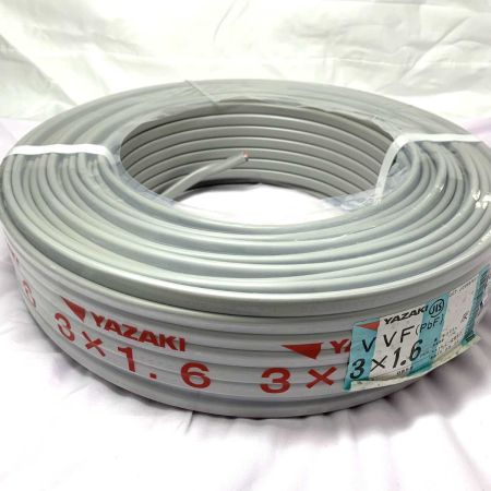  YAZAKI 電材 VVFケーブル YAZAKI 3芯 1.6mm×100m 2023年11月
