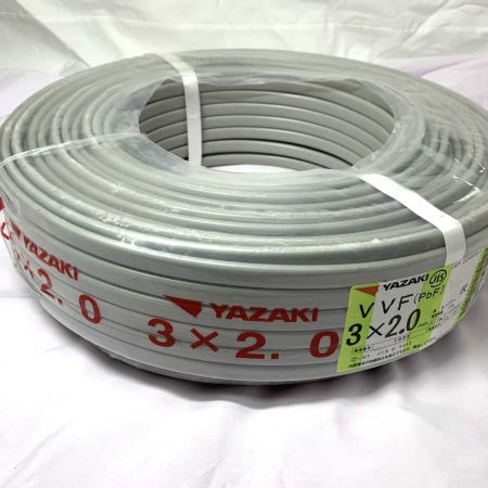  YAZAKI 電材 VVFケーブル YAZAKI  3芯 2.0mm×100m 2025年10月