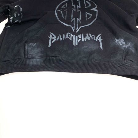  BALENCIAGA バレンシアガ パーカー  SIZE L  メタルBB ステンシル ブラック