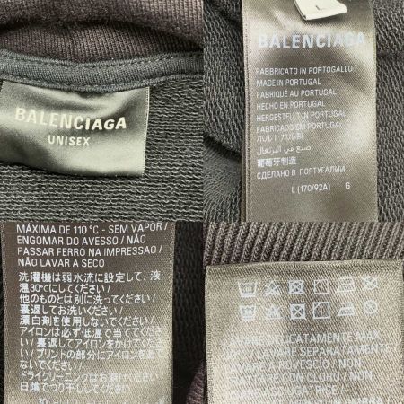  BALENCIAGA バレンシアガ パーカー  SIZE L  メタルBB ステンシル ブラック