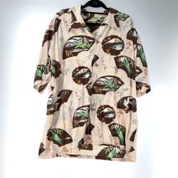 ●● SUN SURF サンサーフ メンズ衣料  アロハシャツ JAPANESE TRADITION ピンク Bランク