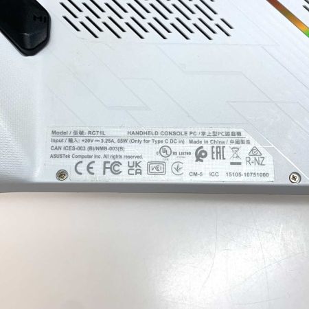  ASUS エイスース ポータブルゲーミングＰＣ   充電器付 RC71L-Z1E512