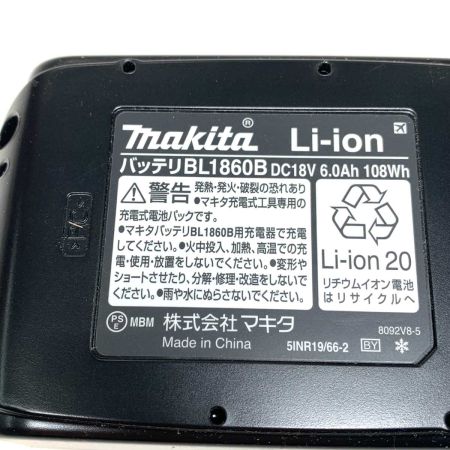  MAKITA マキタ 工具関連用品 バッテリー 18v 6.0Ah BL1860B ブラック