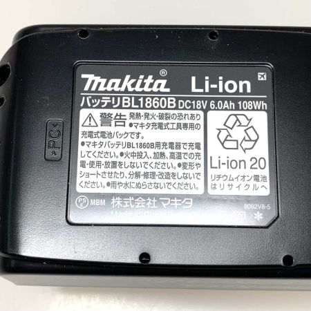  MAKITA マキタ 工具関連用品 バッテリー  18v 6.0Ah BL1860B ブラック