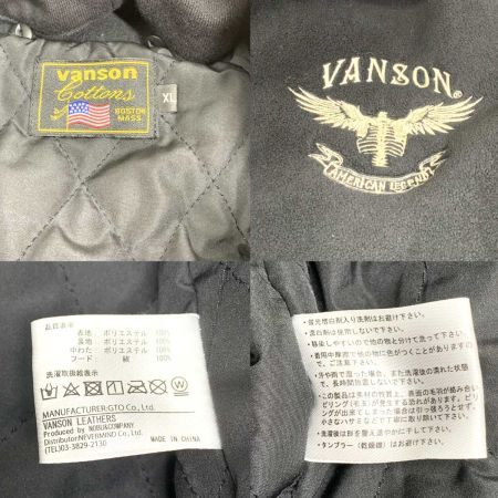  VANSON バンソン 中綿フリースジャケット  メンズ SIZE XL  NVSZ-2315 ブラック