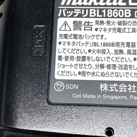  MAKITA マキタ 工具関連用品 バッテリー  18v 6.0Ah BL1860B ブラック