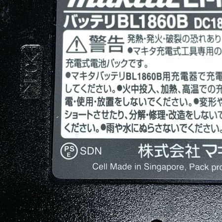  MAKITA マキタ 工具関連用品 バッテリー18v 6.0Ah BL1860B ブラック