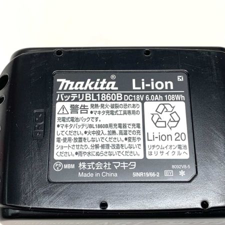  MAKITA マキタ 工具関連用品 バッテリー  18v 6.0Ah BL1860B ブラック