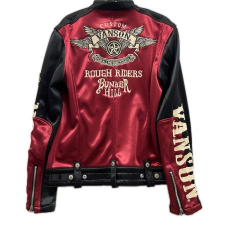 VANSON バンソン メンズ ライダースジャケット  SIZE L  ワインレッド