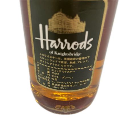 蒸留酒類 ウィスキー スコッチ 750ml Harrods デラックスブレンデッド 43% 未開栓