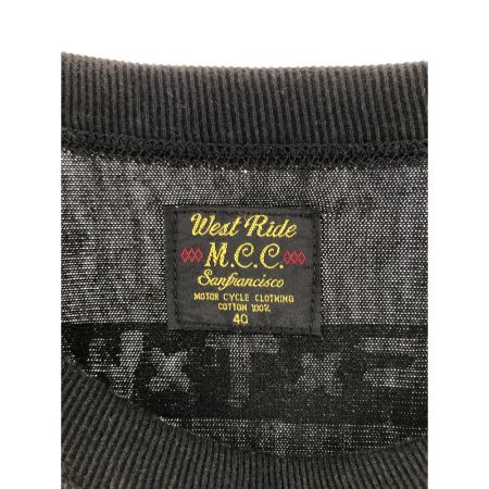  WEST RIDE ウエストライド メンズ カットソー プリントカットソー サイズ40 ブラック
