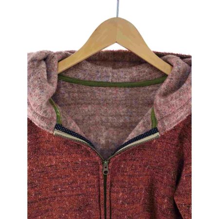  BURN OUT メンズ パーカー ジップパーカー サイズS レッド