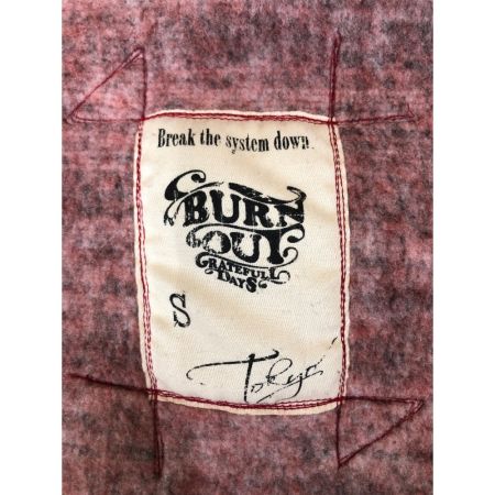  BURN OUT メンズ パーカー ジップパーカー サイズS レッド