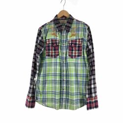 〇〇 Wrangler ラングラ メンズ シャツ サイズM チェック Bランク