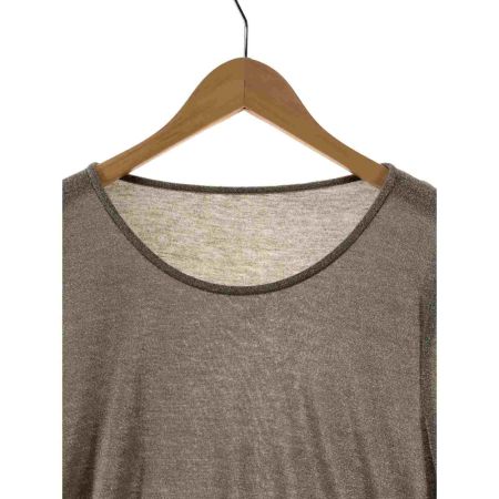  Leilian レリアン レディース Tシャツ サイズ9 ブラウンラメ