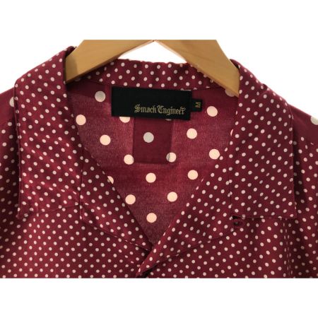  smack engineer メンズ シャツ 半袖シャツ サイズM ドット柄 エンジ