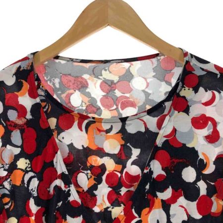  HIROKO BIS ヒロコ ビス レディース チュニック サイズ9 ホワイト×オレンジ×ネイビー