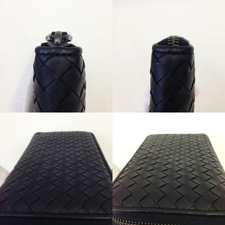 BOTTEGA VENETA ボッテガヴェネタ イントレチャート ラウンドファスナー 長財布 114076-V4651/1000  ブラック｜中古｜なんでもリサイクルビッグバン