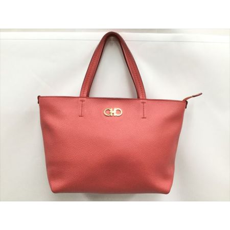  Ferragamo フェラガモ  バッグ ハンドバッグ ガンチーニ  レザー  コーラルピンク