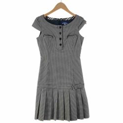 〇〇 BURBERRY BLUE LABEL バーバリーブルーレーベル レディース ワンピース 千鳥格子 サイズ36 ブラック Bランク