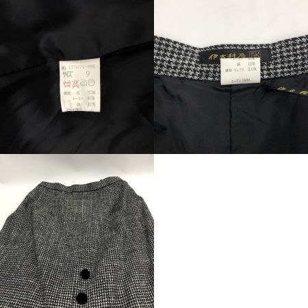  ITALIYA イタリヤ レディース　伊太利屋　スーツ　千鳥格子　サイズ9 ブラック