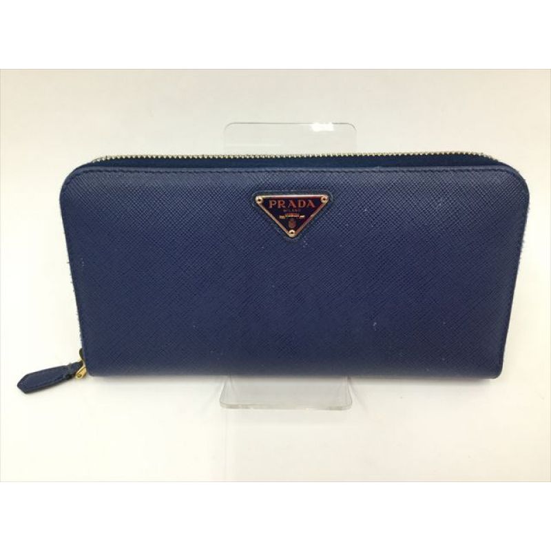 中古】 PRADA プラダ ラウンドファスナー 財布・長財布 1L506 ブルー ...