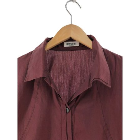  HIROKO BIS ヒロコ ビス レディース シャツ ストライプ サイズ11 エンジ