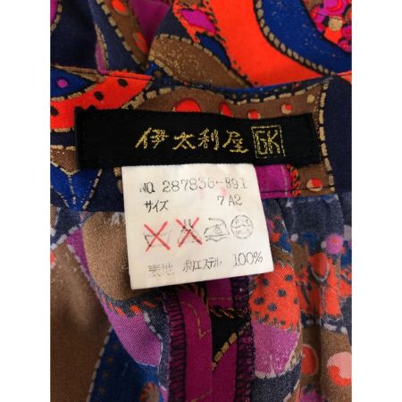  ITALIYA イタリヤ レディース パンツ オレンジハート柄 サイズ7A2 ネイビー