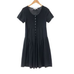 〇〇 HIROKO KOSHINO ヒロココシノ レディース ニットワンピース 半袖 サイズ38 ブラック Bランク