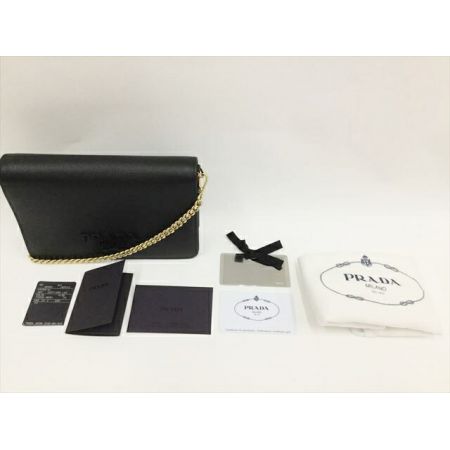  PRADA プラダ  バッグ チェーンウォレット PRADA サフィアーノ  1BP012 ブラック