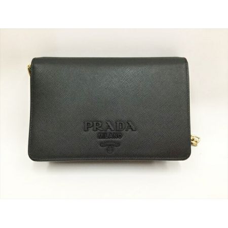  PRADA プラダ  バッグ チェーンウォレット PRADA サフィアーノ  1BP012 ブラック