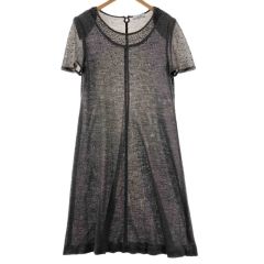  Leilian レリアン レディース ワンピース 半袖 サイズ13+ チャコールグレー Cランク