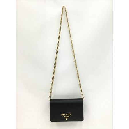  PRADA プラダ チェーンウォレット サフィアーノ  1BP006 ブラック