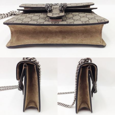  GUCCI グッチ GGスプリーム  ディオニュソス ショルダーバッグ ミニ ストラクチャード バッグ 421970 グレー