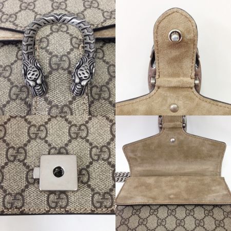  GUCCI グッチ GGスプリーム  ディオニュソス ショルダーバッグ ミニ ストラクチャード バッグ 421970 グレー