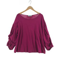 〇〇 Leilian レリアン レディース カットソー バルーン袖 サイズ13+ パープル Bランク