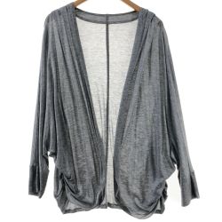 〇〇 Leilian レリアン レディース カーディガン サイズ13+ ライトグレー Bランク