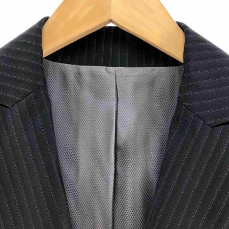  Leilian レリアン レディース スーツ ストライプ サイズ9 ネイビー