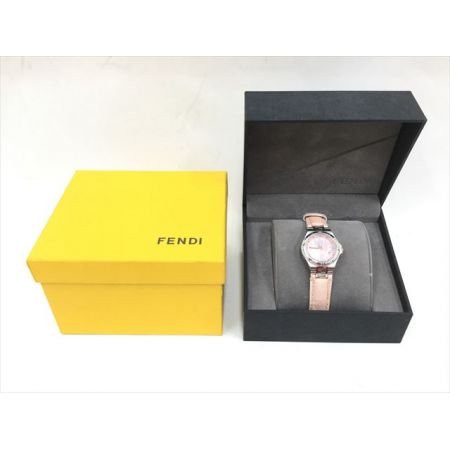  FENDI フェンディ クォーツ ケース付 レザー 腕時計 002-4600L ピンク