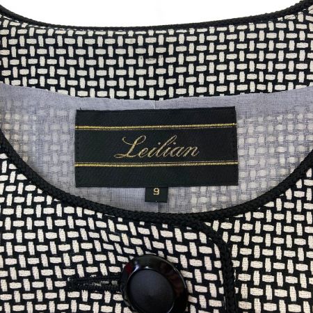  Leilian レリアン レディース　ワンピース　半袖　９号 ホワイト×ブラック