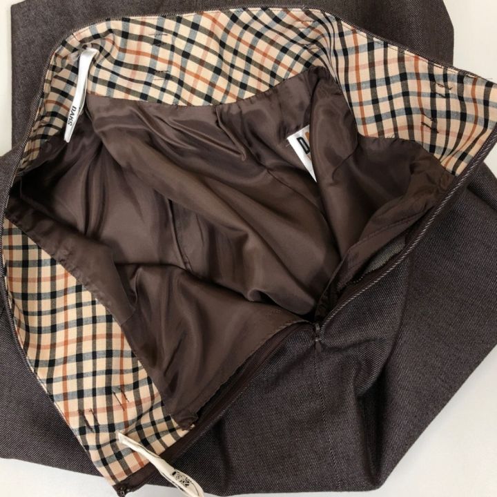 LA3393 DAKS ダックス チェックスカートセットアップ ベージュ15BR