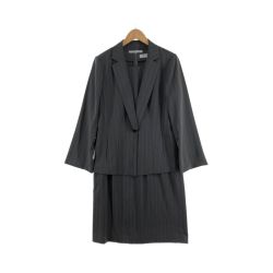 〇〇 Leilian レリアン レディース ストライプ サイズ13+ グレー Bランク