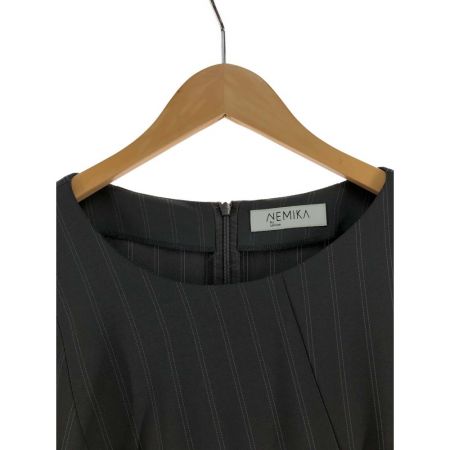  Leilian レリアン レディース ストライプ サイズ13+ グレー