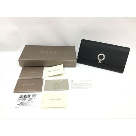 【中古】 BVLGARI ブルガリ 長財布 レザー メンズ 30414 ブラック A