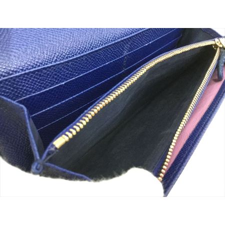  BVLGARI ブルガリ 二つ折り長財布 レザー ブルーダリア 36317 ブルー