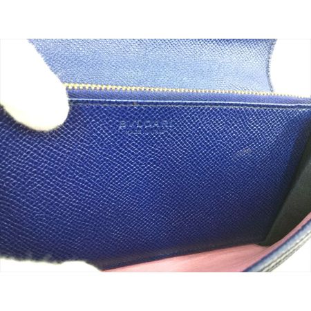  BVLGARI ブルガリ 二つ折り長財布 レザー ブルーダリア 36317 ブルー