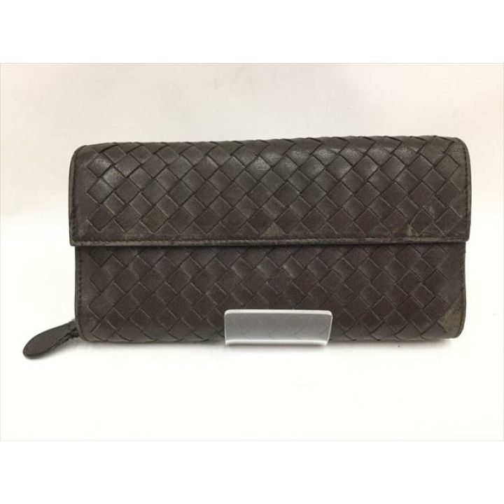 BOTTEGA VENETA ボッテガヴェネタ 長財布 イントレチャート ラムスキン 150509 ブラウン｜中古｜なんでもリサイクルビッグバン